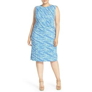 Nic + Zoe Water Waves Print Side Twist Dress